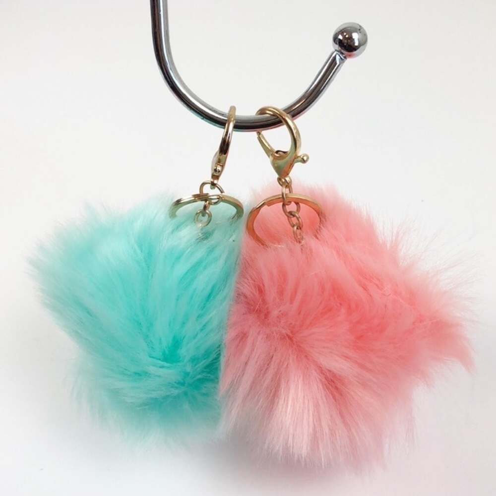 Set of pom pom keychains
